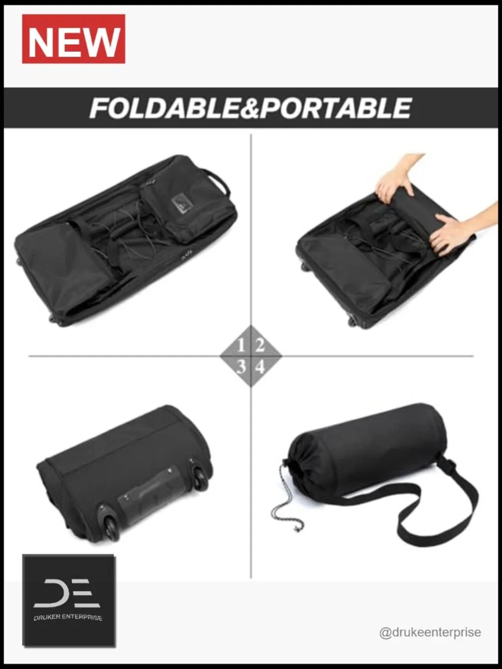 Collapsible Wheeled Duffle Bag 130-170L Expandable Travel Duffel Heavy Duty